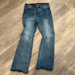 White House Black Market wide leg jeans- medium wash, stretchy